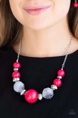 Daytime Drama Pink Necklace and Earring Set
