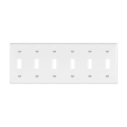 ENERLITES - Toggle Switch Six-Gang Wall Plate - WHITE