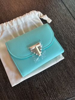 Tiffany and Co T Emblem trifold wallet in Tiffany Blue