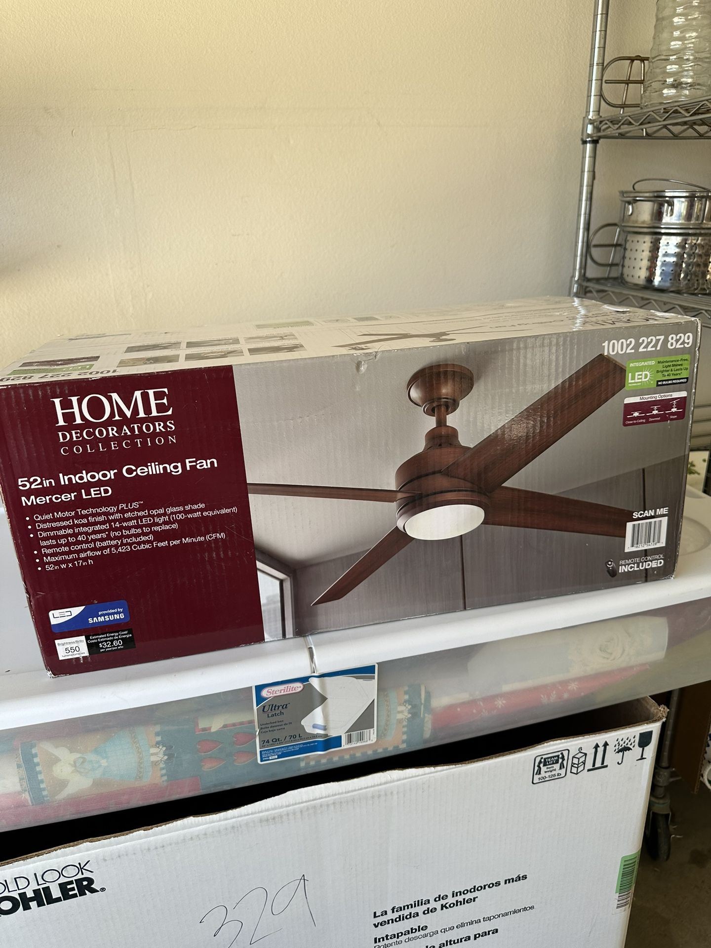 52” Ceiling Fan with LED Light