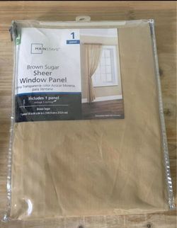 NEW Brown Sugar Sheer Window Panel With Tassel