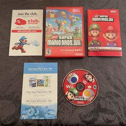 New Super Mario Bros. Wii (Wii, 2009) Complete W/ Manual Tested Working