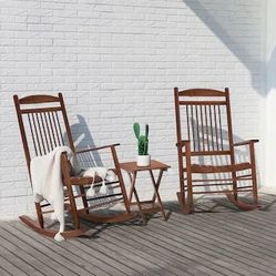 Wooden Rocking Chair Set