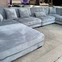 🛋️NEW!! Oversized Corduroy Sectional Sofa STILL IN BOX 📦