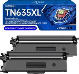 2 pack TN635XL Toner Cartridge(5500 Pages,with Chip) Compatible with Brother TN635 TN635XL