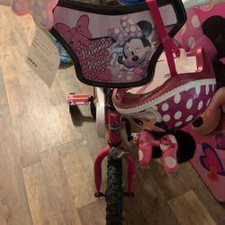 Huffy Disney Minnie Mouse Bike, 12" Wheels, Ages 3+, Training Wheels, Pink