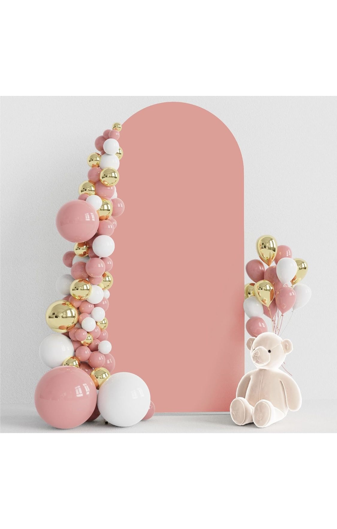 Wokceer 6 x 2.6 ft Spandex Dusty Rose Arch Cover, Double-Sided, for Wedding Ceremony, Birthday Party Decorations and More