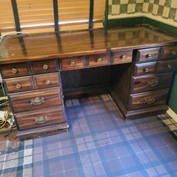 Desk Solid Dark Wood