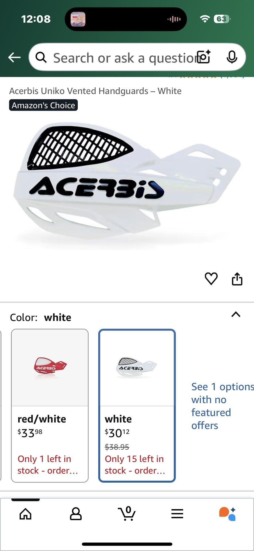 Acerbis MX Uniko Hanguard - White/ New
