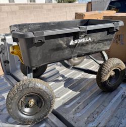 7 cu. ft. Heavy Duty Plastic Dump Garden Cart, 1200 lbs. Capacity, Pull/Tow Handle Design  Condition used like New