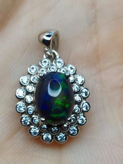 Opal & Diamond Pendant