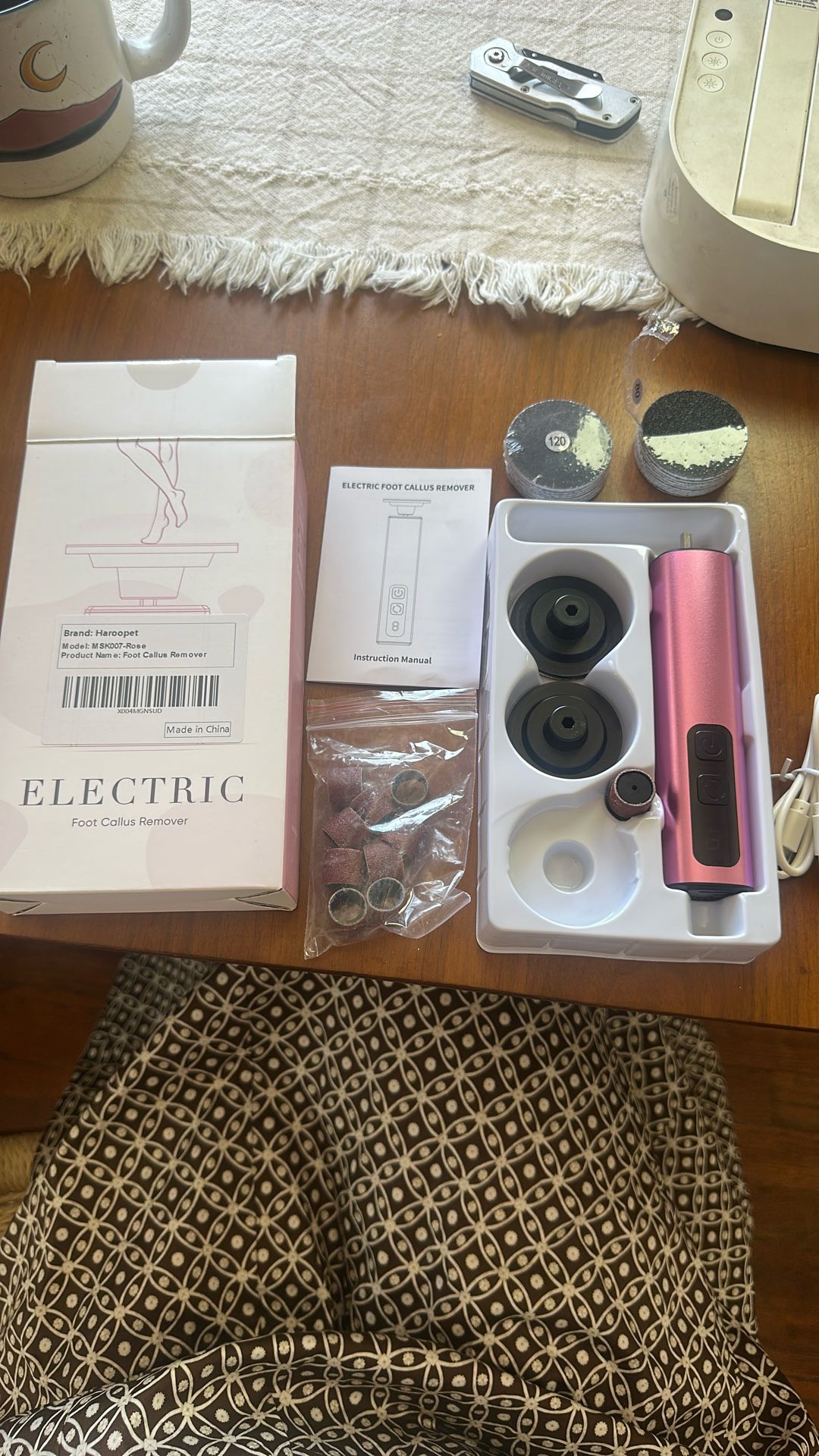 Electric Foot Callus Remover, 2in1 Rechargeable Foot File Callus Remover for Feet, 9 Speeds Foot Scrubber Dead Skin Pedicure Tools for Feet Heel Scrap