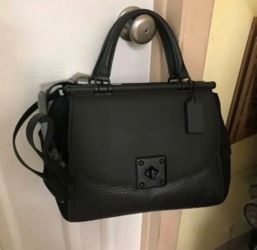 Coach black leather bag
