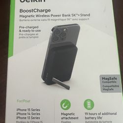 BELKIN BOOST CHARGE MAGNETIC WIRELESS POWERBANK 5K + STAND BLACK 
