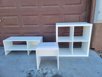 White Cube Shelving Units Set of 3