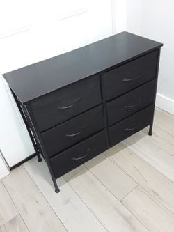 Black Fabric Small Dresser  30 W X 16 L X 25 H Inches 