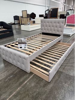 Twin bed frame with 2 mattress included