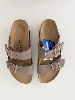 Birkenstock Arizona Men's Gray Adjustable Buckle Slide Sandals EU 40 US 7 - 7.5