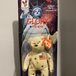RARE 1997 Retired Glory The Bear Ty Beanie Baby With 1993 Tag Error.
