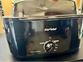 Sunvivi 22-Quart Electric Roaster Oven with Removable Rack & Lid - Black