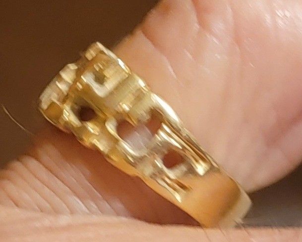 14K=7.3gram Nugget Style Men's Ring