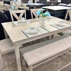New 6pc Farmhouse Style Dining Set