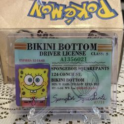 SpongeBob Topps Chrome SpongeBobs Drivers License/99
