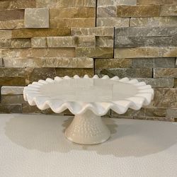 White ceramic cake stand 8 inch 