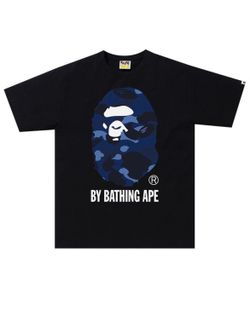 Black and blue camo bape shirt size s