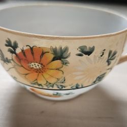 Vintage, Tea Cup, Made in Japan, Hand Painted, Yellow, Orange Floral Pattern 