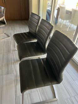6 Pleather Kitchen Chairs