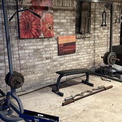 Home Gym Setup – Cable Machine, Bars & Weights