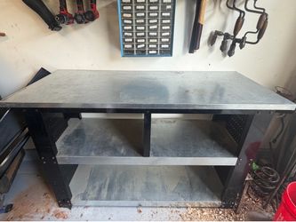 Metal topped Workbench