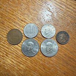 6 - ASIAN COINS Lot World Coins, Japanese And Taiwanese Coins