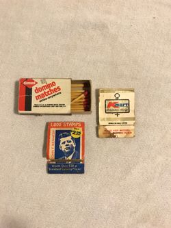 Vintage 3 matchbooks JFK, Kmart , domino