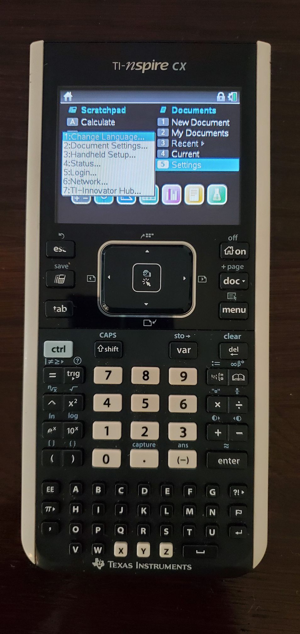 Texas Instrument Nspire CX graphing calculator