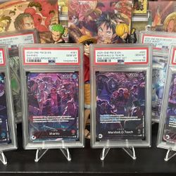 2025 One Piece EN 2nd Anniversary Set Sequential Set PSA 10 , Luffy, Shanks, Buggy, Teach