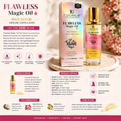 Royale Flawless Magic Oil Hair Serum 4.06 oz / 120ml Keratin Booster Coconut Rose 