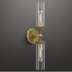 Gold Wall Sconce for Bathroom Hardwired, 20.5" Brass Wall Sconces, Linear Sconces 