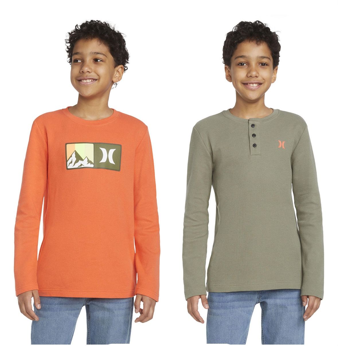 Hurley Boys 2-Pack Long Sleeve Thermal Shirts Brand New Only $4.99!