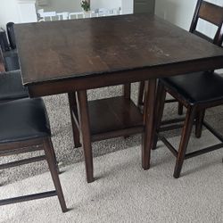 Wooden Dining Table With 4 Chairs