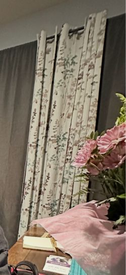 Floral Grommet Curtain Panel