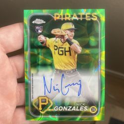 2024 Topps Chrome Nick Gonzalez Green/Yellow Lava Lamp Auto /85 #RA-NG