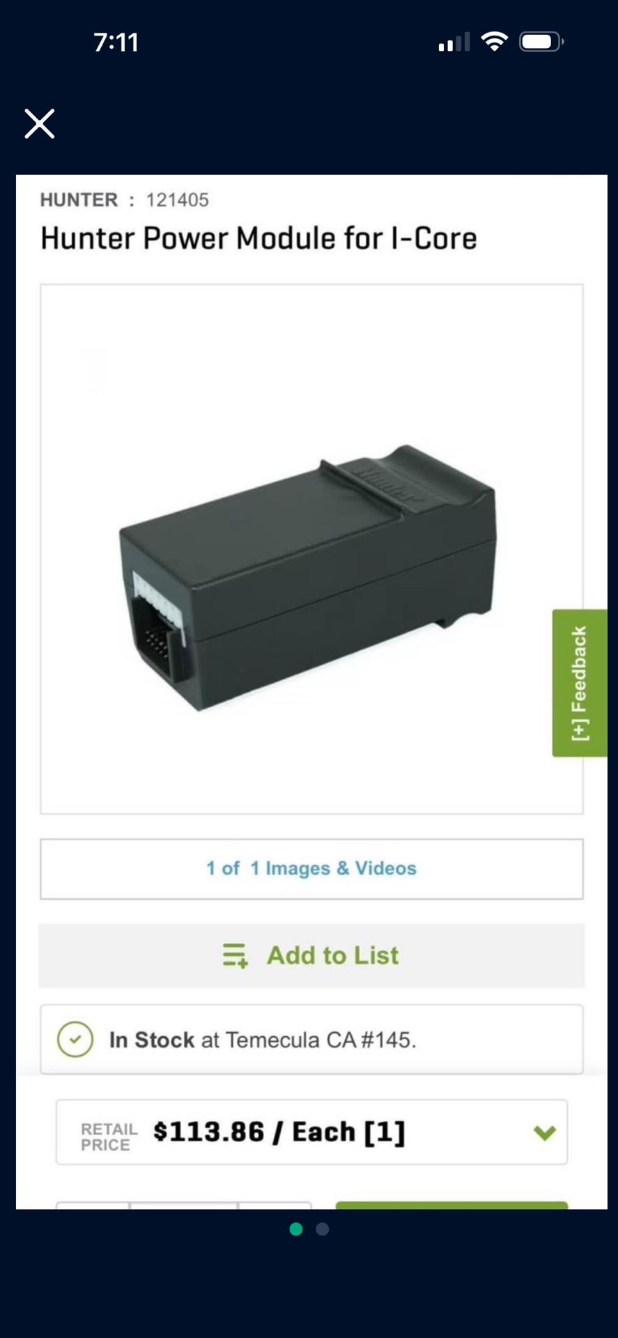 Hunter Power Module I Core New