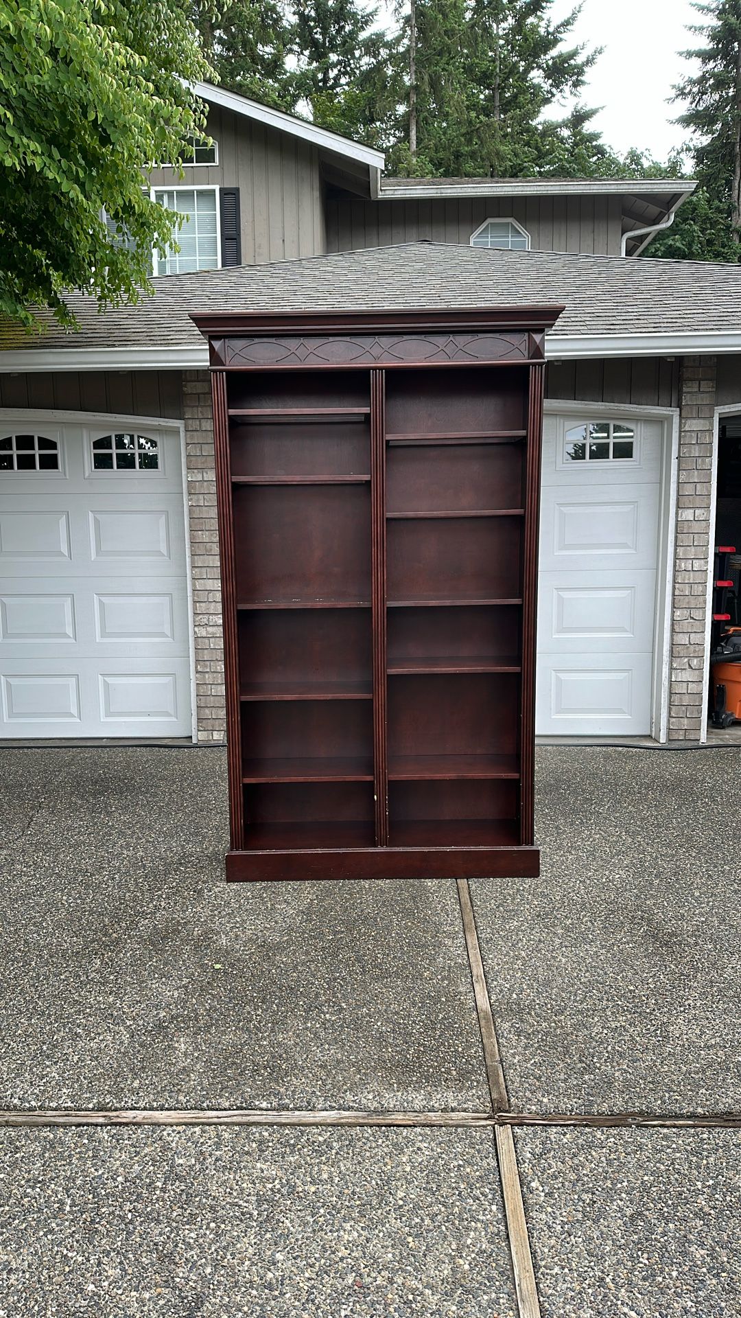 Mahogany Bookcase With Lights