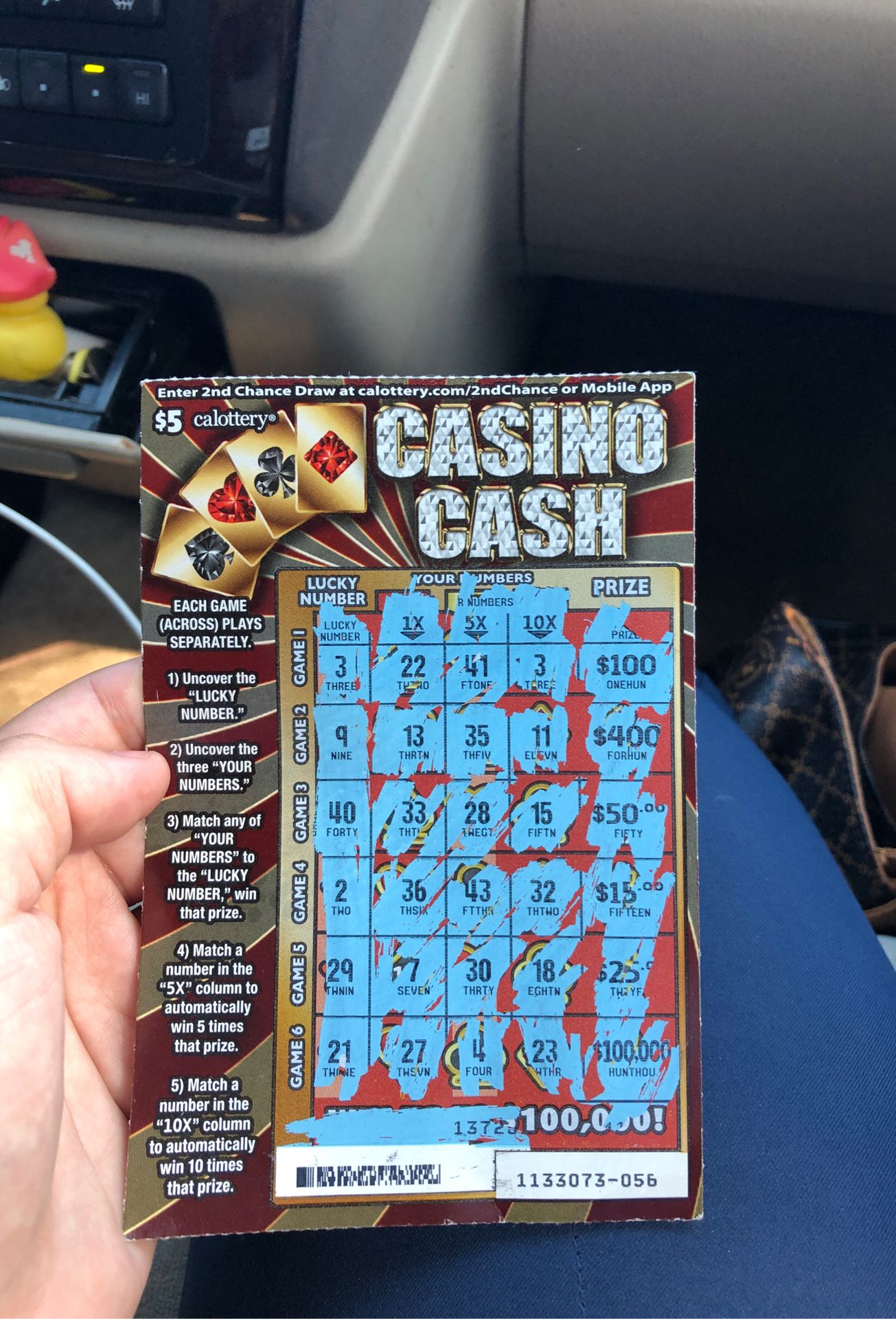 $1,000 Lottery winning ticket for sale