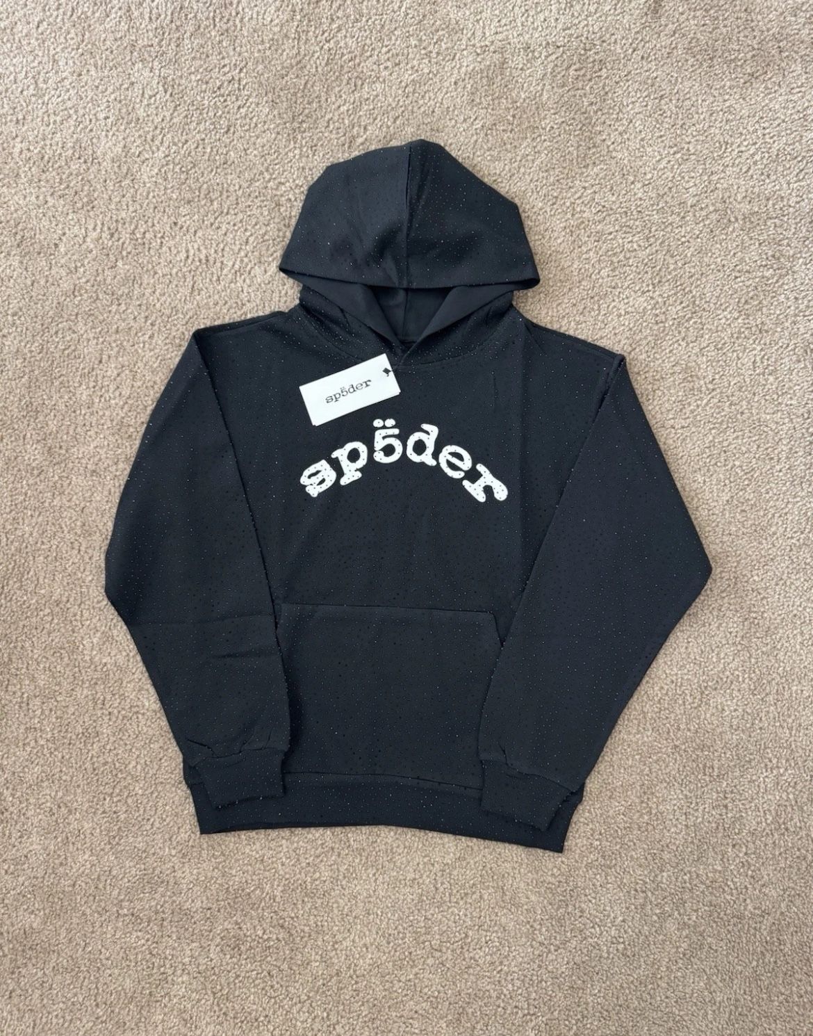 Sp5der VVS Black Hoodie Size Large