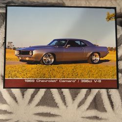 1969 Chevrolet Camaro 396ci V-8 Framed Photo Print