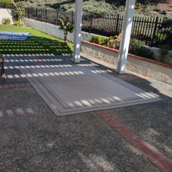 Large Outdoor Garden Floor Rug. 94x126.5 In. Beige. Simple Elegant.  Home Comfort Style