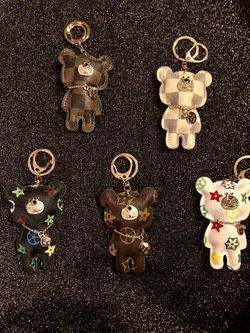 Bear With Rhinestones 4” Bag charm / keychains
